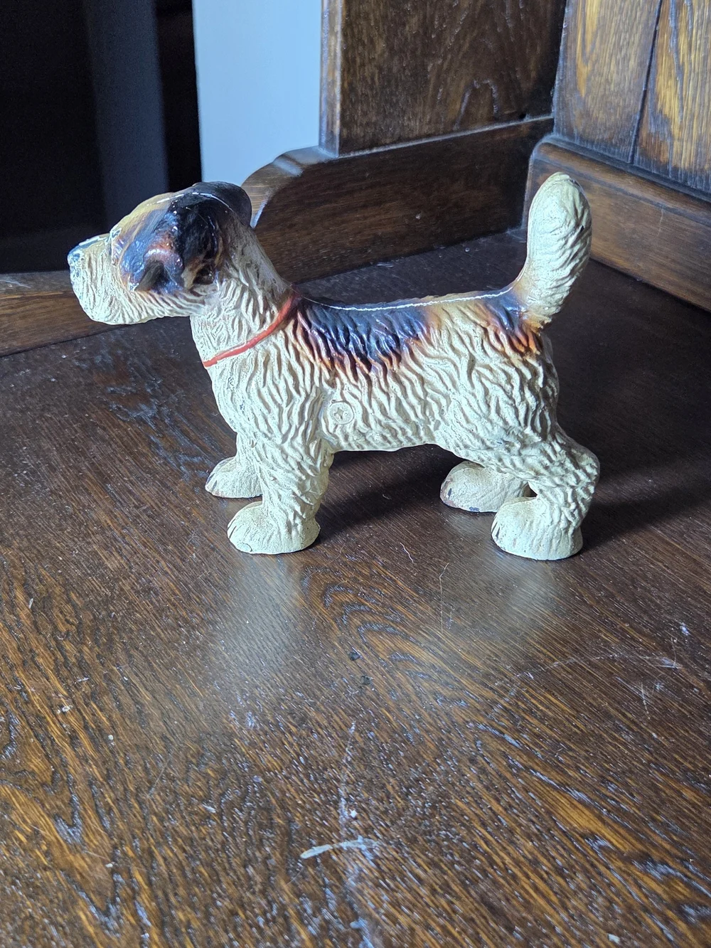 Vintage Dog Figurine with Tan, Brown and Black Coat